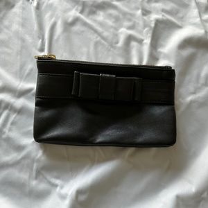 Ann Taylor black leather clutch